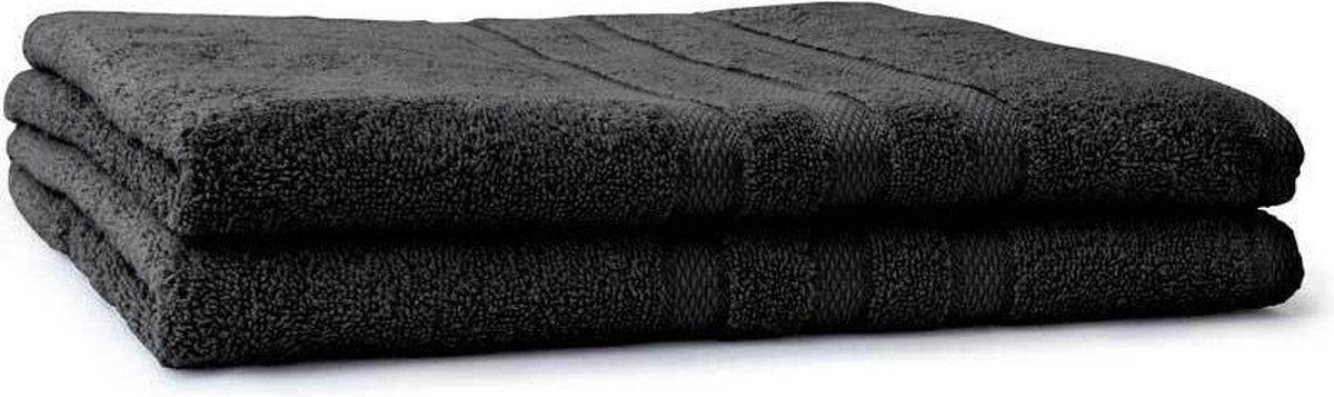 LINNICK Pure Handdoeken Set - Douchelaken - 100% Katoen - Black - 70x140cm- Per 2 Stuks