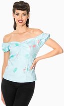Dancing Days Off shoulder top -M- TIME LAPSE Blauw
