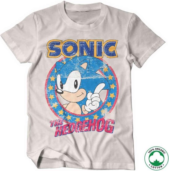 Sonic The Hedgehog Heren Tshirt -L- Creme