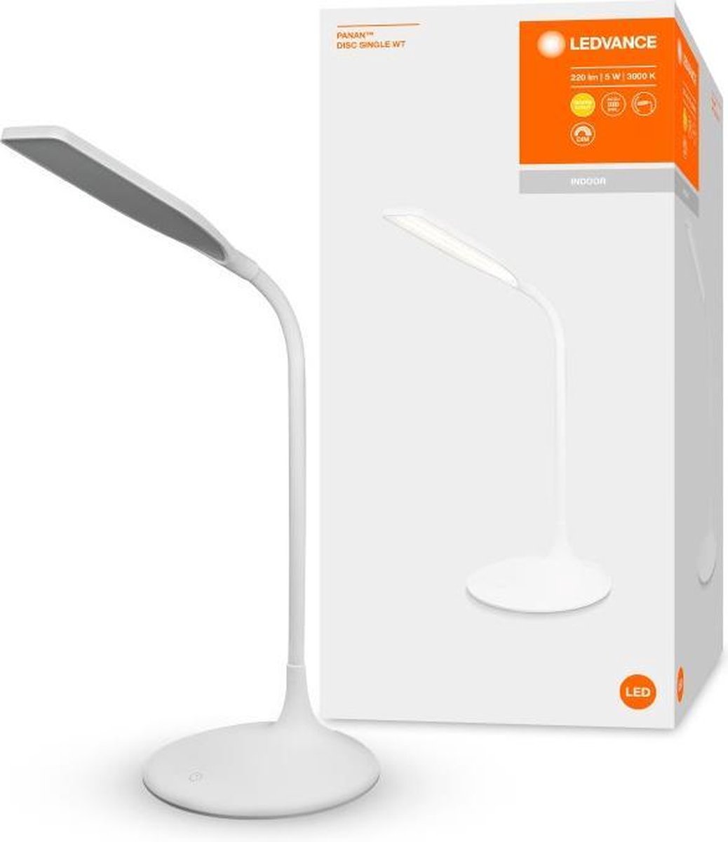 Bureauarmatuur LED: voor tafel, PANAN® Disc Single / 5 W, 5 V, Warm White, 3000 K, body materiaal: acrylonitrile butadiene styrene (abs), IP20, 1-bundel