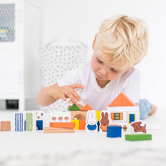 Bambolino Toys - Nijntje speelgoed - Blokkenton met 50 houten blokjes van Bambolino Toys — afbeelding 5