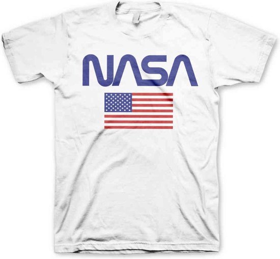 NASA Heren Tshirt -M- Old Glory Wit
