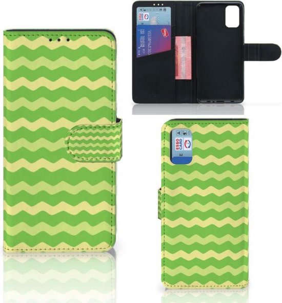 Telefoonhoesje Geschikt voor Samsung Galaxy A41 Book Case Waves Green