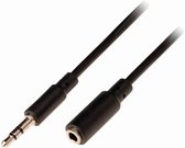 Nedis Stereo-Audiokabel | 3,5 mm Male | 3,5 mm Female | Vernikkeld | 10.0 m | Rond | Zwart | Polybag