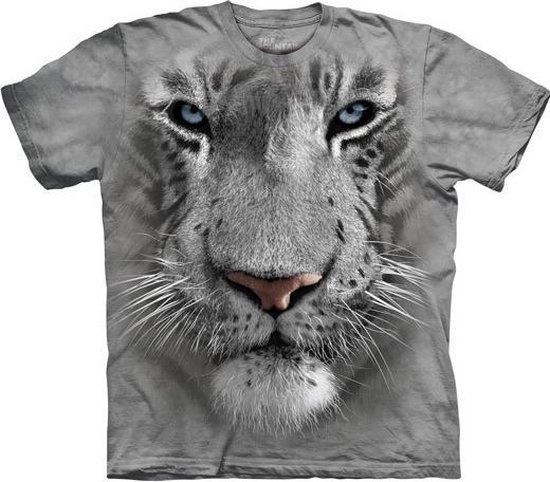 KIDS T-shirt White Tiger Face L