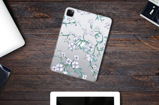 microscopisch genoeg Te voet Silicone Case iPad Pro 11 inch (2020) Tablet Hoes Personaliseren Blossom  White met... | bol.com
