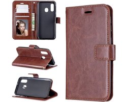 Telefoonhoesje - Bookcase Geschikt voor: Samsung Galaxy A40 hoesje book case bruin
