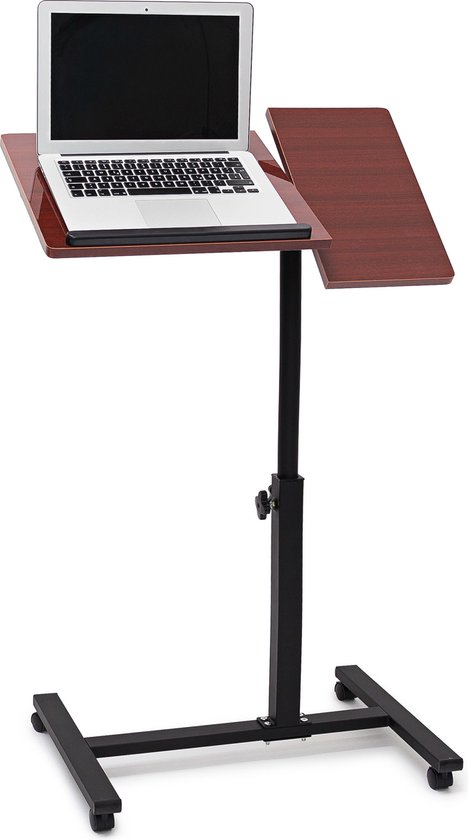 Relaxdays Laptoptafel op wieltjes - houten laptopstandaard - verstelbaar -  knietafel -... | bol.com