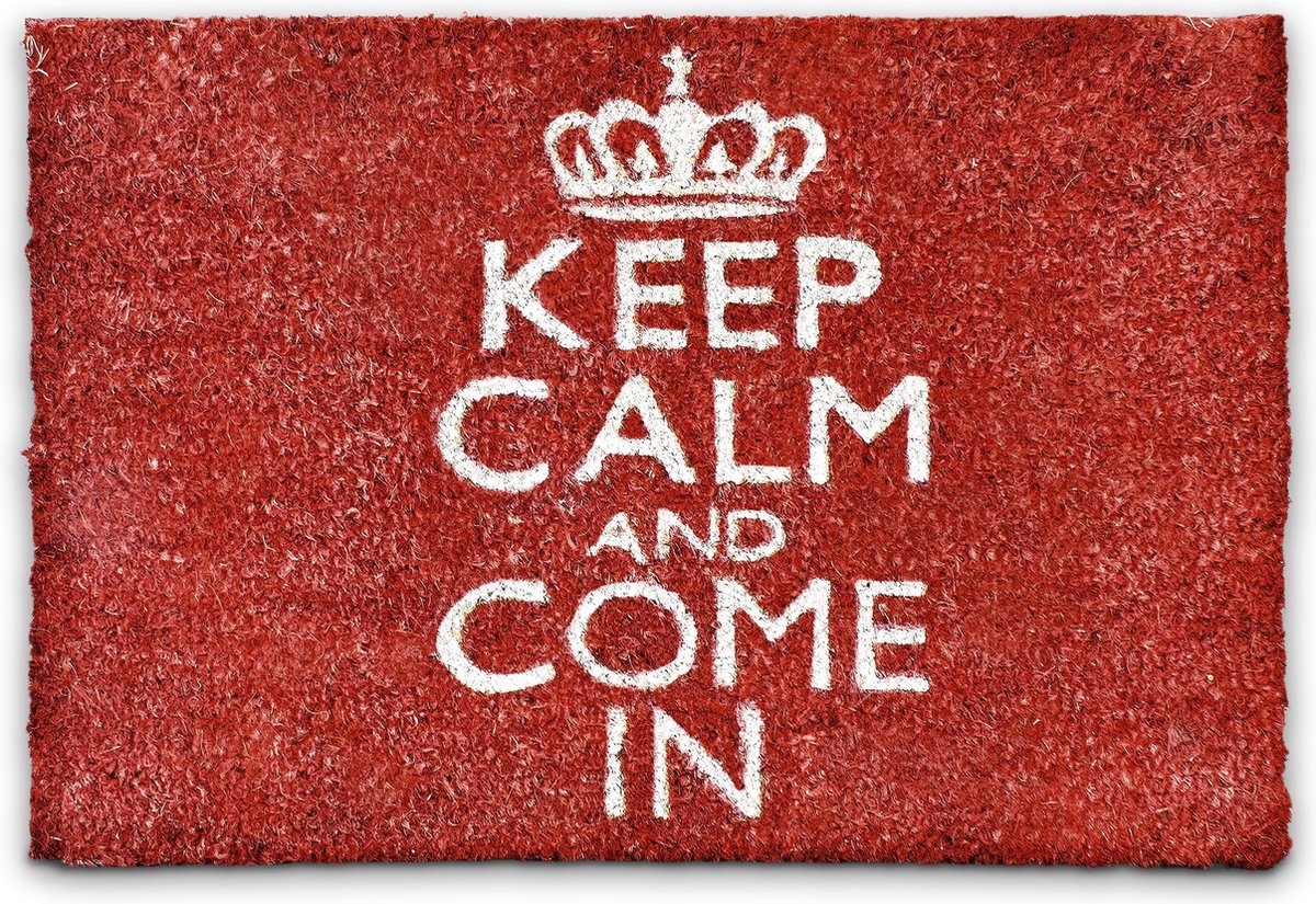 relaxdays deurmat kokos KEEP CALM, voetmat, antislip deurmat kokosmat