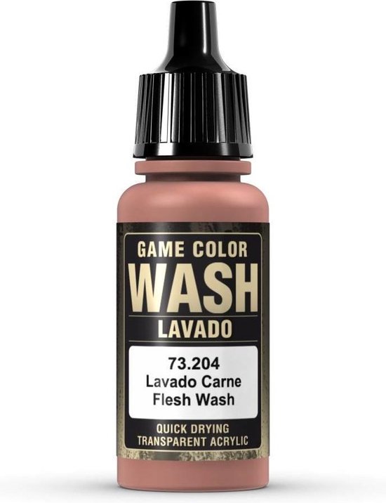 Vallejo 73204 Game Color Wash - Flesh - Acryl - 18ml Verf flesje