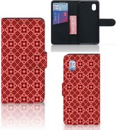 Smartphone Hoesje Alcatel 1B (2020) Wallet Book Case Batik Red