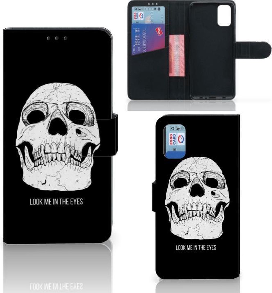 Book Case voor Telefoonhoesje met Naam Samsung Galaxy A41 Skull Eyes
