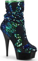 Pleaser Plateau Laarzen -35 Shoes- DELIGHT-1004 US 5 Groen/Zwart