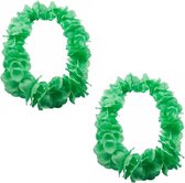 Set van 6x stuks hawaii kransen bloemen slingers neon groen - Verkleed accessoires