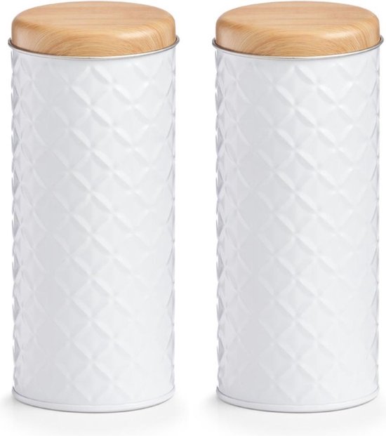 2x Boîtes de rangement / stock dosettes de café blanc 18 x 7,5 cm