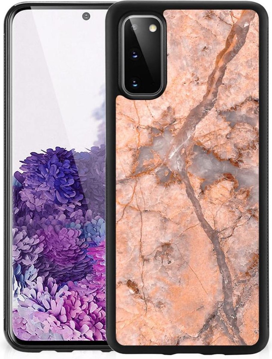 Samsung Galaxy S20 Gripcase Marmer Oranje