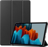 Hoes Geschikt voor Samsung Galaxy Tab S7 - Smart Tri-Fold Book Case - Zwart