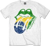 The Rolling Stones Heren Tshirt -S- Brazil Tongue Wit