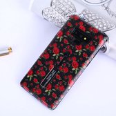 Bloemenpatroon reliëf geverfd TPU + pc-hoesje met houder voor Galaxy Note9