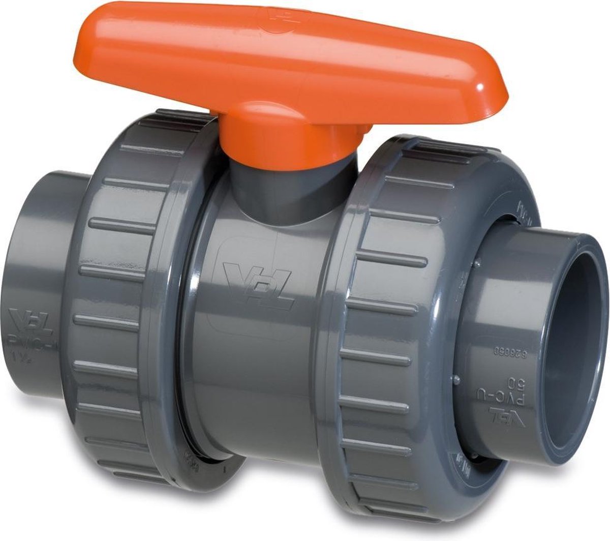 VDL Kogelkraan PVC-U 20 mm lijmmof 16bar grijs type DIL