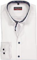 MARVELIS body fit overhemd - wit (contrast) - Strijkvriendelijk - Boordmaat: 42