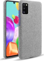 Samsung Galaxy A41 Stoffen Back Cover Hoesje Grijs