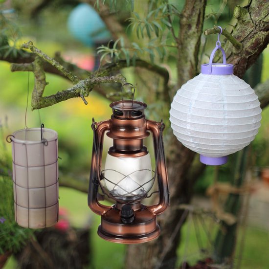 relaxdays 10 x lanterne led - lampe tempête - lumière du vent - lampe à  huile - style... | bol.com