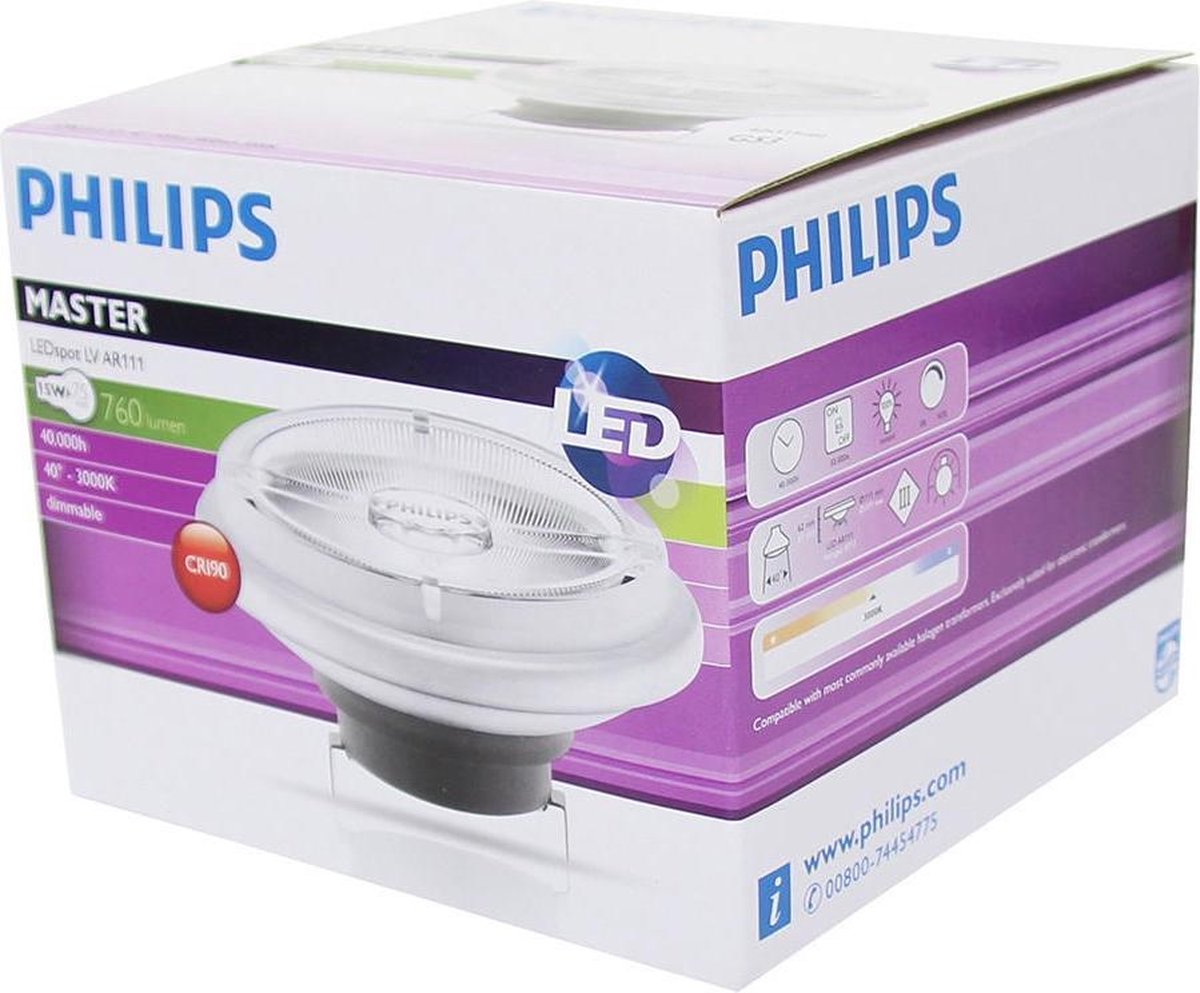 Philips LEDspot LV G53 AR111 12V 15W 930 40D (MASTER) | Blanc chaud -  Meilleur rendu... | bol.com