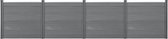 HKC Schuttingpaneel met palen grijs 165x618 cm