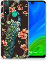 Telefoon Hoesje Huawei P Smart 2020 Siliconen Back Cover Pauw met Bloemen