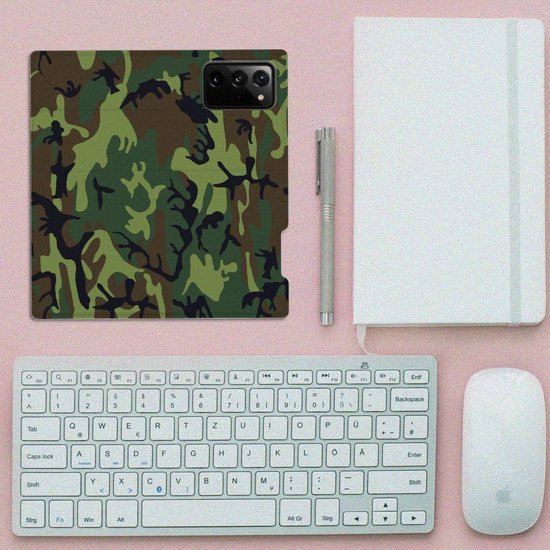 Etui portefeuille Samsung Galaxy Note 20 Ultra téléphone Army Dark