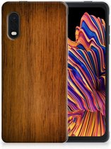 Smartphone hoesje Geschikt voor Samsung Xcover Pro Leuk Case Super als Vaderdag Cadeaus Donker Hout