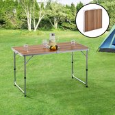 Tuintafel verstelbaar opvouwbaar 120x60x55/63/70 cm 4,1 kg walnootkleurig