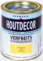 Hermadix Houtdecor Verfbeits Dekkend - 0,75 liter - 608 Zonnegeel