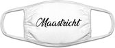 Maastricht mondkapje | gezichtsmasker | bescherming | bedrukt | logo | Wit mondmasker van katoen, uitwasbaar & herbruikbaar. Geschikt voor OV