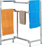 relaxdays handdoekenrek inklapbaar - handdoekenhouder - staal - handdoekrek - 6 stangen