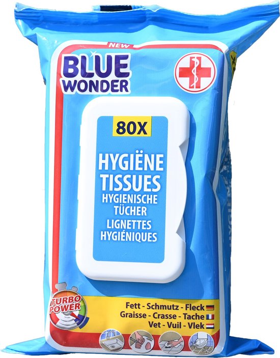 Verslagen basketbal Chronisch Blue Wonder 3x hygiënische doekjes - vochtige schoonmaakdoekjes - Turbo  power - 3x 80... | bol.com