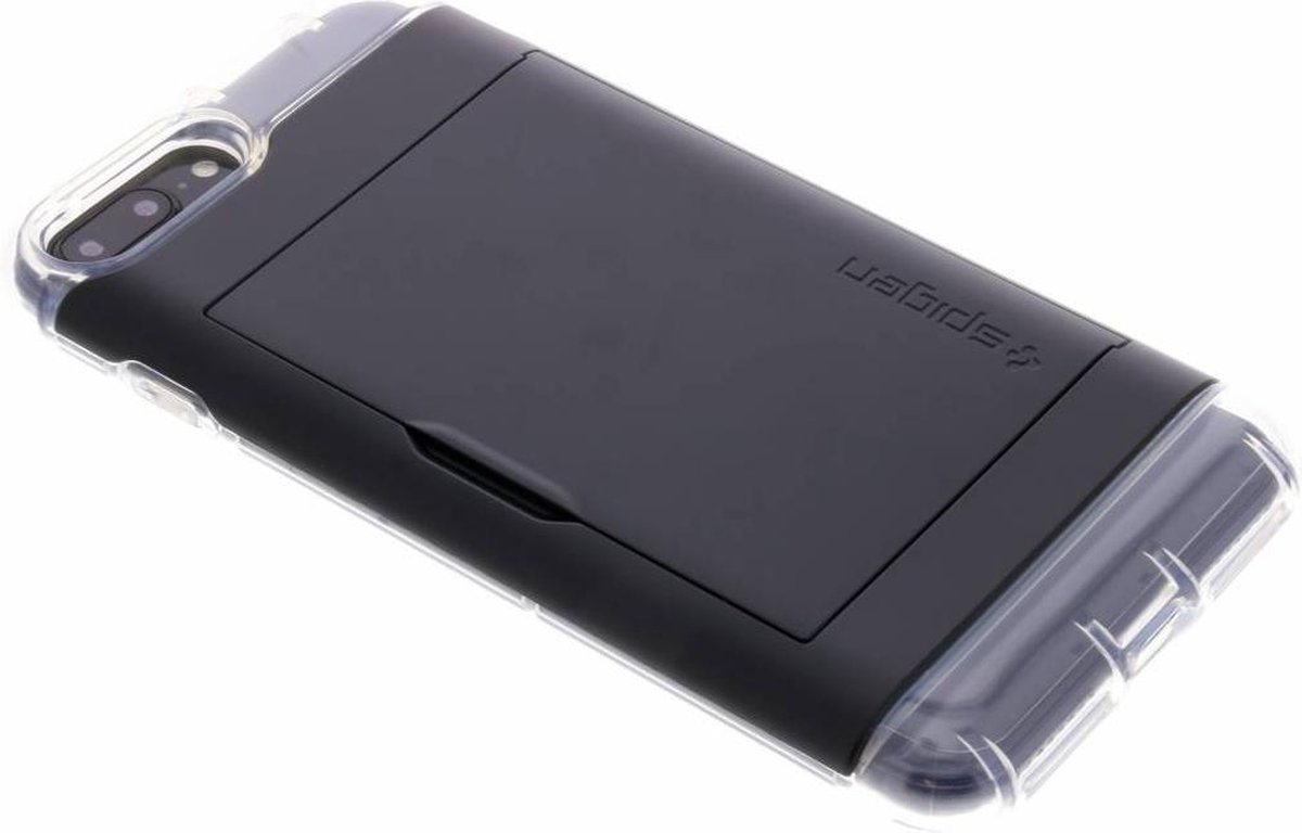 Spigen Crystal Wallet Booktype iPhone 8 Plus / 7 Plus hoesje - Zwart