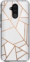 Design Backcover Huawei Mate 20 Lite hoesje - Grafisch Wit / Koper
