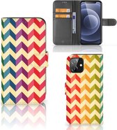 Leuk Telefoonhoesje iPhone 12 | 12 Pro (6.1") Smartphone Hoesje Zigzag Color