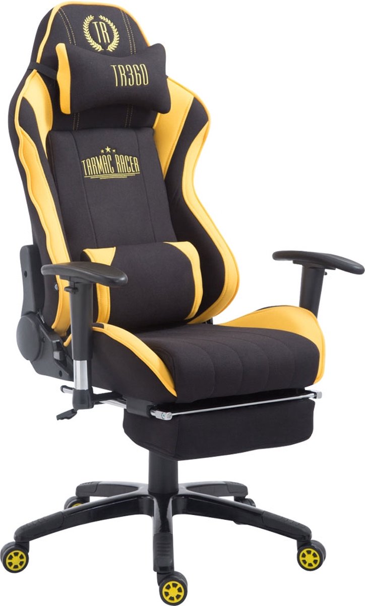 CLP XL Shift Bureaustoel - Stof zwart/geel met voetensteun