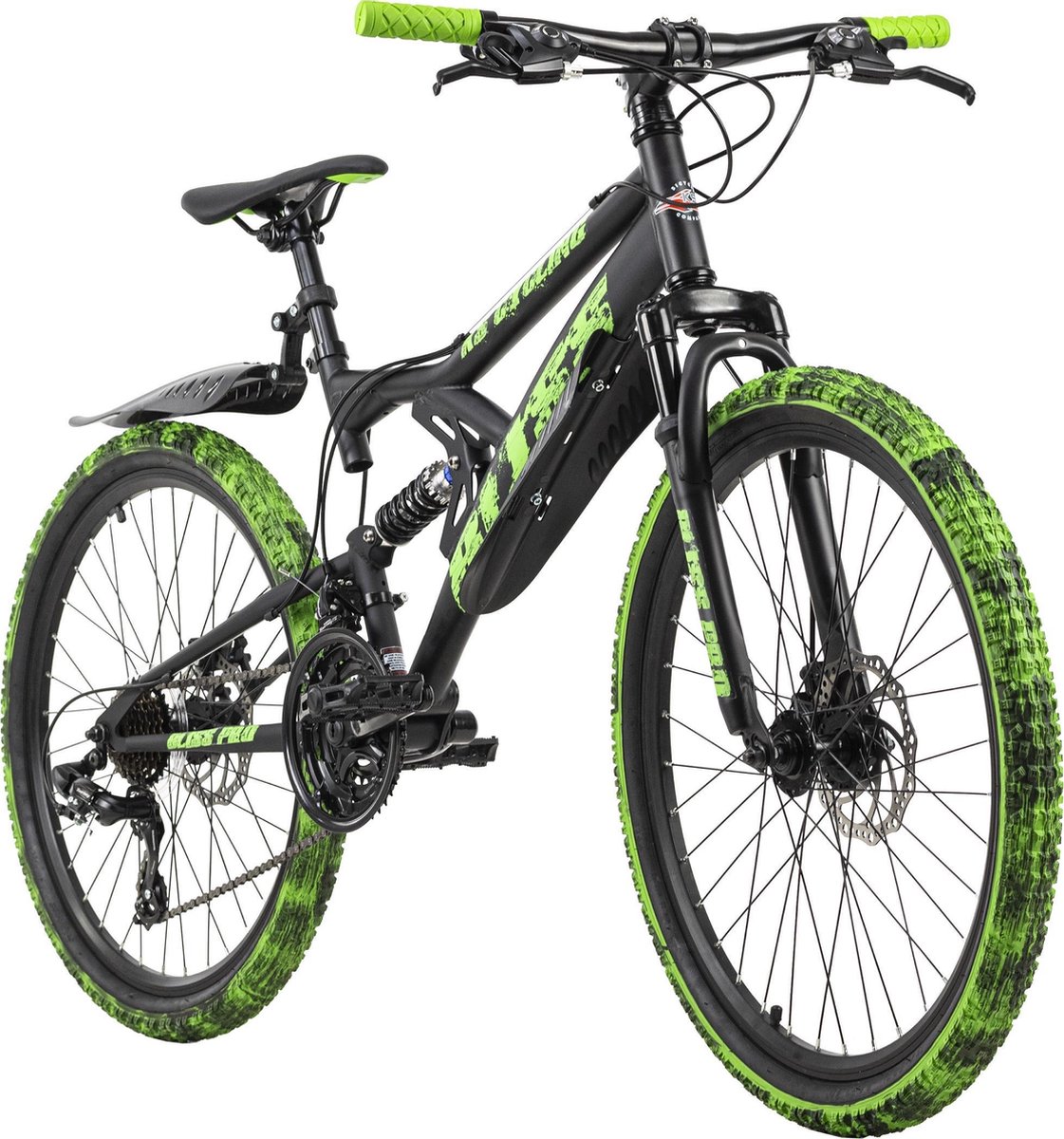 KS Cycling Fiets Kinderfiets MTB 24 '' Bliss Pro zwart-groen 38 cm
