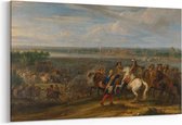 Schilderij - Lodewijk XIV trekt bij Lobith Nederland binnen — 90x60 cm