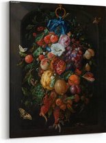 Schilderij - Festoen van vruchten en bloemen — 60x90 cm