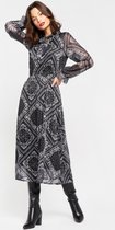 LOLALIZA Maxi jurk met print - Zwart - Maat 46