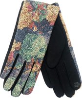 Dielay - Handschoenen met Bloemen - Dames - One Size - Touchscreen Tip - Blauw