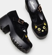 Koi Footwear Fuji Cat Face Mary Jane Pumps Zwart Goud