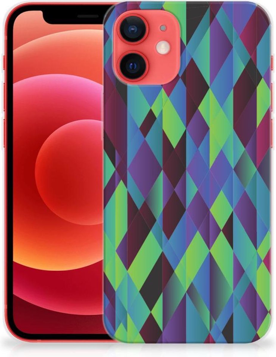 iPhone 12 Mini TPU Hoesje Abstract Green Blue