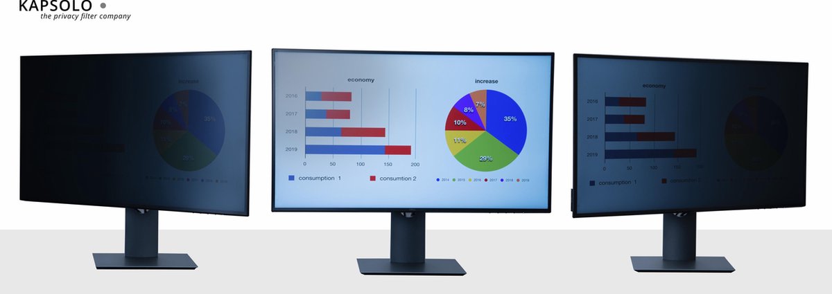 KAPSOLO 2-Way Plug In Privacy Screen / Privacy Filter for 50,8cm (20,0") Wide 16:9