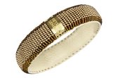 Return to Sender | Armband smal goud met glazen kralen - kralenarmband - Ø 7 cm